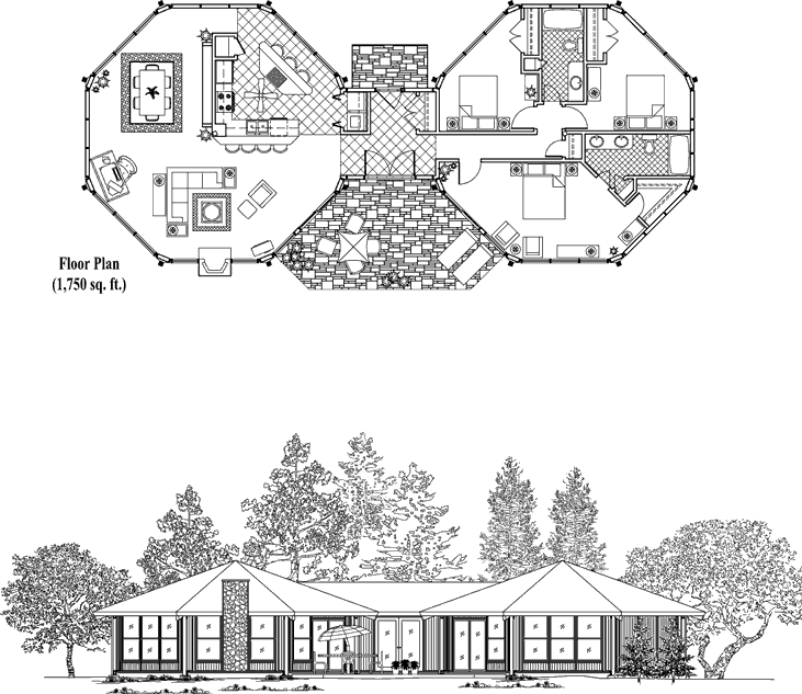Prefab Classic House Plan - CM-0303 (1750 sq. ft.) 3 Bedrooms, 2 Baths, 