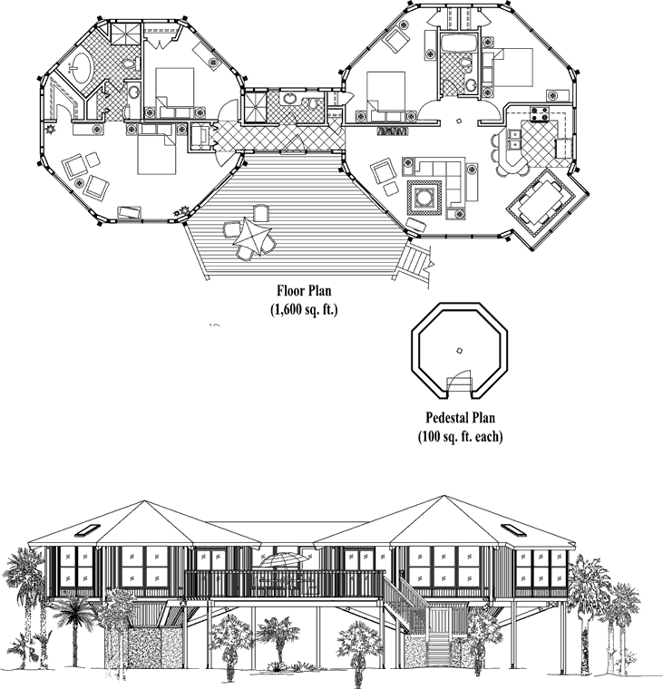 Prefab Classic House Plan - CM-0304 (1800 sq. ft.) 4 Bedrooms, 3 Baths
