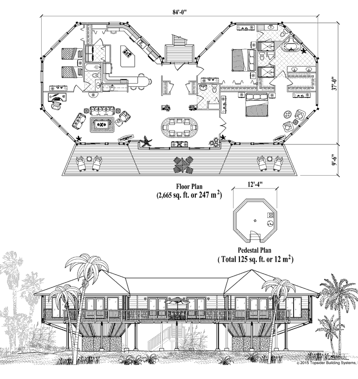Prefab Classic House Plan - CM-0406 (2915 sq. ft.) 3 Bedrooms, 3 1/2 Baths, Living Room, Dining Room, Kitchen, Foyer, Laundry