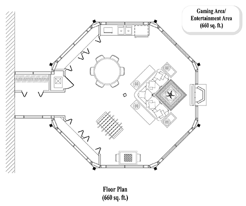 Prefab Family Rooms House Plan - FR-0201 (660 sq. ft.) 0 Bedrooms, 0 Baths, 660 sq. ft. with Recreation & Entertainment Area
