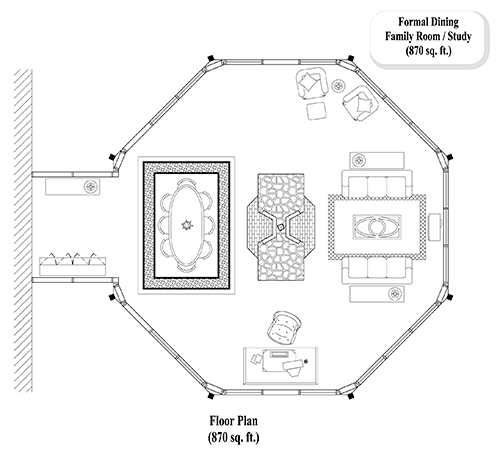 Prefab Family Rooms House Plan - FR-0302 (870 sq. ft.) 0 Bedrooms, 0 Baths