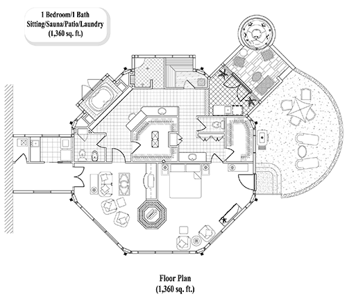 Prefab Master Bedrooms House Plan - MB-0403 (1360 sq. ft.) 1 Bedrooms, 1 Baths