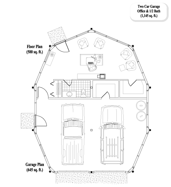 Prefab Multi Purpose House Plan - MP-0301 (1145 sq. ft.) 0 Bedrooms,  1/2 Baths