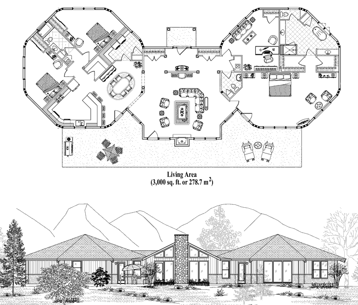 Prefab Premiere House Plan - PR-0401 (3000 sq. ft.) 3 Bedrooms, 2 1/2 Baths