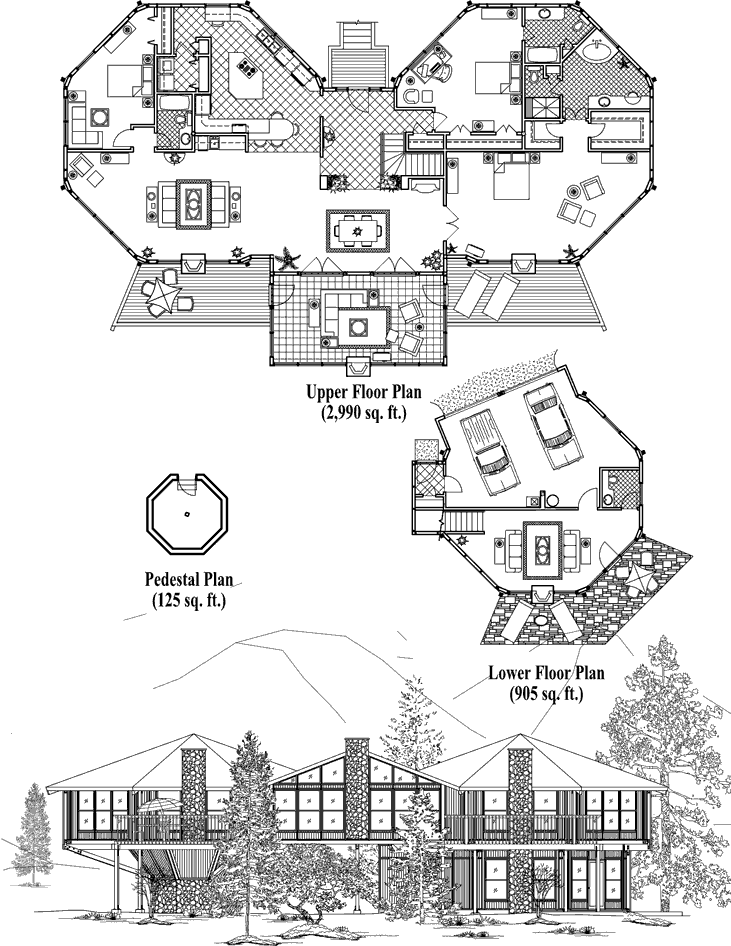 Prefab Premiere House Plan - PR-0407 (4220 sq. ft.) 3 Bedrooms, 3 1/2 Baths, 