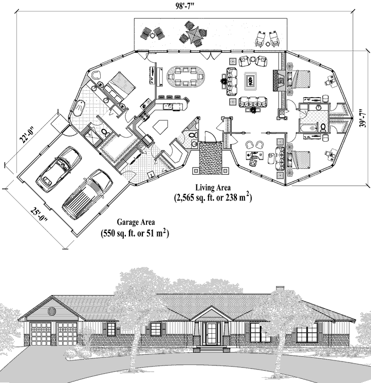 Prefab Premiere House Plan - PR-1101 (3115 sq. ft.) 3 Bedrooms, 2 1/2 Baths