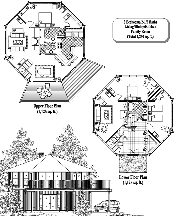 Prefab Two-Story House Plan - TS-0404 (2250 sq. ft.) 3 Bedrooms, 2 1/2 Baths, 