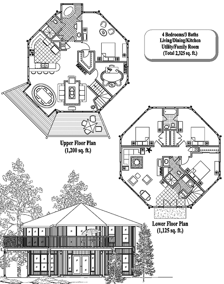 Prefab Two-Story House Plan - TS-0407 (2325 sq. ft.) 4 Bedrooms, 3 Baths