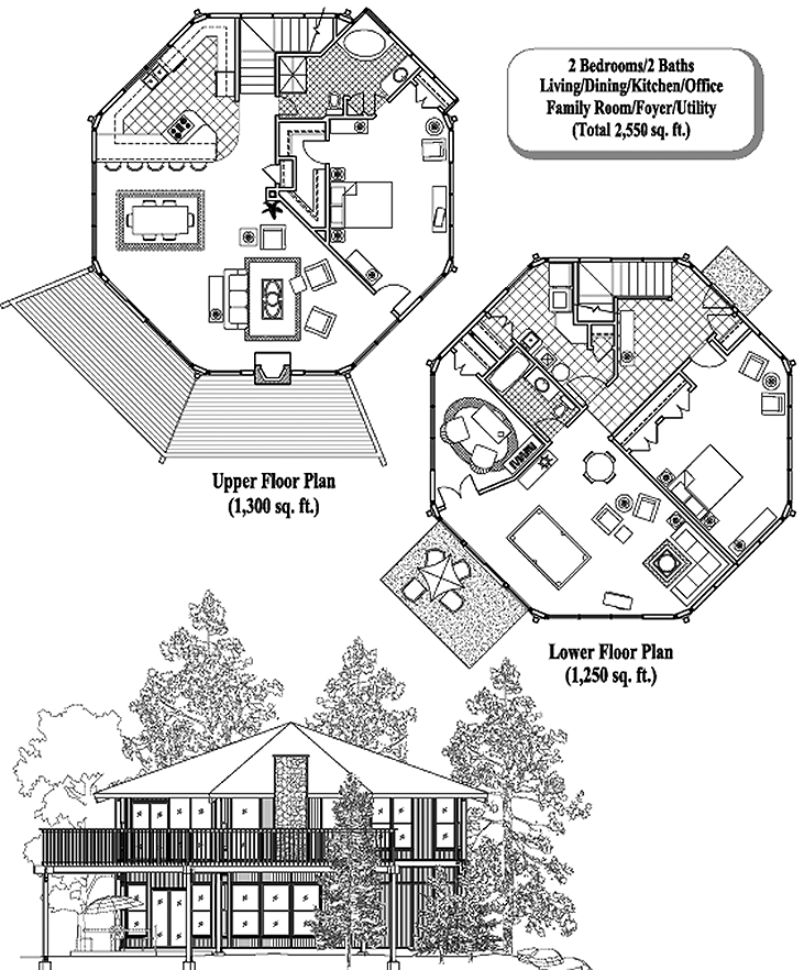 Prefab Two-Story House Plan - TS-0503 (2550 sq. ft.) 2 Bedrooms, 2 Baths