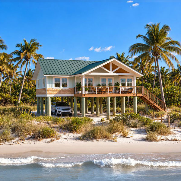One-story Topsider stilt and piling home