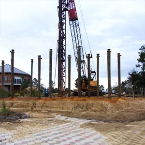 Piling installation for an elevated Topsider home
