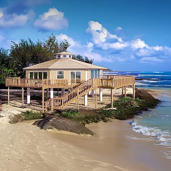 Elevated Topsider stilt home in Andros, Bahamas