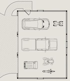 Three Car Garage Plan by Topsider Homes
