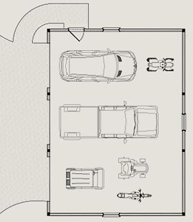 Three Car Garage Plan by Topsider Homes
